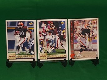 Upper Deck '92 BERNIE KOSAR, WEBSTER SLAUGHTER AND ERIC METCALF