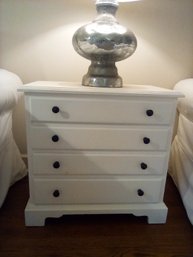 Gorgeous Mahogany Chest - Milk Painted White With Four Dovetail Drawers - Large Surface With Good Storage