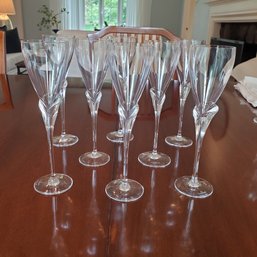 Set Of 8 Rosenthal Calice Pattern Studio Line Crystal Cordials / Port Wine Stemware Glasses With Tulip Stems