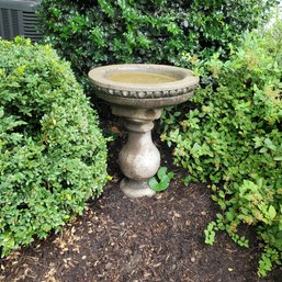 Vintage Cement Garden Bird Bath - Two- Part With Nice Pattern