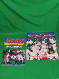 '88 Redsox Oakland A's American League Championship Series Official Souvenir & '02 Yankees 16 Month Calendar