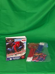 Spiderman Lot Puzzle And Pens