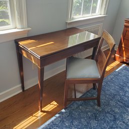 Antique King George Game Table With Flip Top & Wooden French Chair &