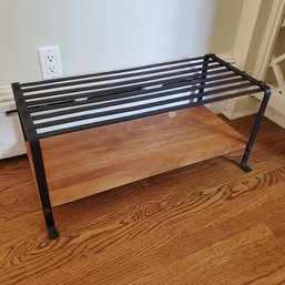 Pottery Barn Wrought Iron & Wood Two- Level Shoe Rack