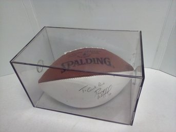 Signed Spalding Football In Plexiglass Box - Signed To Coach  By Danny Wuerffel, 7 - NFL Quarterback   LP/CVBK