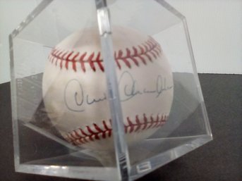Chris Chambliss Signed 1994 World Series Official Baseball In Plexiglass Box 212/E3