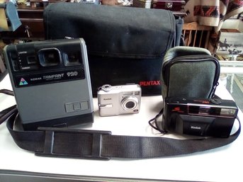 Kodak Trimprint, Kodak EasyShare C743, Kodak S 100 EF With Case & Large Pentex Case Stores All 3.   JohB/E5