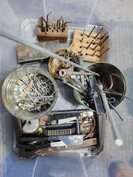 Bin Of Measuring Tools, Hardware Etc