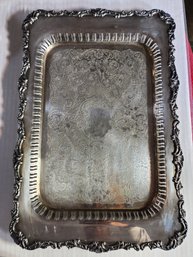 Rectangular Tudor Silver Plate Stamped Oneida Community On Bottom