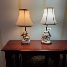 Pair Of Victorian Figurines Table Lamps & Shades