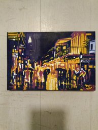 Contemporary Barry Cityscape  Oil On Canvas Painting