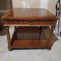 Wood Lamp Table With One Drawer By Heritage Furniture