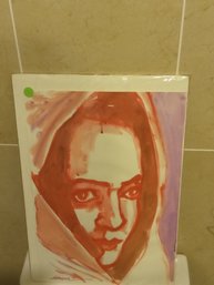 Contemporary  Kevin Maxwell Portrait  Watercolor  On Paper Painting