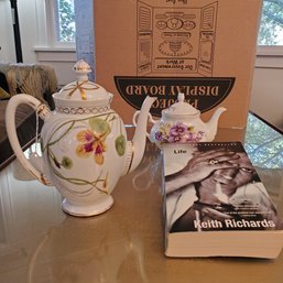 Beautiful Vintage Tea Pot From Keith Richards Collection & Book ' Life' About Keith Richards Plus 2nd Tea Pot