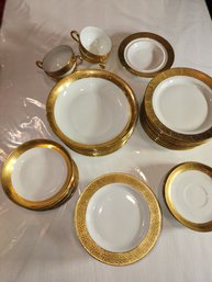 Royal LB 18k Gold Rim China Set