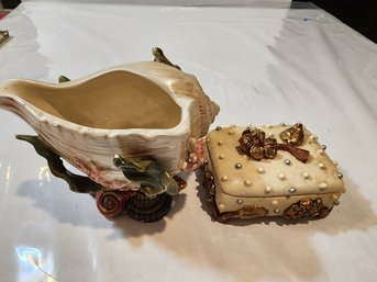 2 Novelty Ceramic Containers