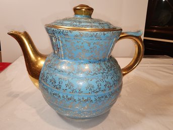 Blue And Gold Coffee Warmer / Teapot