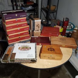 17 Assorted Vintage Imported Cigar Boxes- Wood