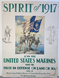 Original 1917 Marines Recruiting Poster