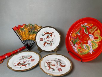 Chinese Plates & Fan