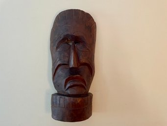 A Large Old Tarascan Indian Carved Hardwood Mask