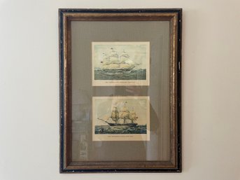 Framed Antique Illustrations Of The Ships Anglesey And Windsor Castle
