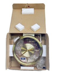 Gorgeous 7 Inch Seiko Quartz Golden Mantle Clock - New In Box