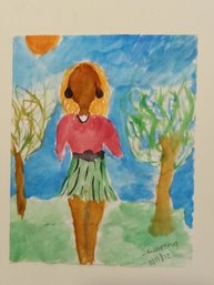 Contemporary Aimesna Watercolor  On Paper Painting