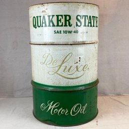 Large Quaker State De Luxe Motor Oil Barrel