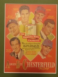 1948 CHESTERFIELD Cardboard CIGARETTE AD