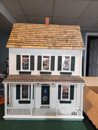 30 Inch Tall Dollhouse With Furniture And Fence