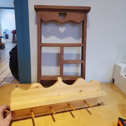 Two All- Wood Knick- Knack Wall Shelves