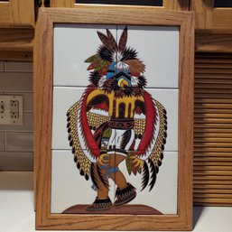 Vintage Jennifer Roche Kachina Native American Tile Art