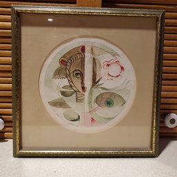 Framed Watercolor Painting - Wood Framed Abstract