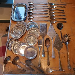 Assorted Lot Of Vintage Silverplate 36 Pieces - 4 Lbs / 6 Oz