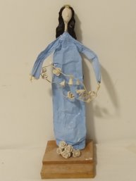 1960s SANDRA ? HAND SIGNED PAPER MACHE AND OIL ON WOOD PEDISTULE  SCULPTURE