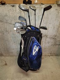 Nice Modern Golf Bag And Clubs Nylon Bag And Assortment Of Clubs