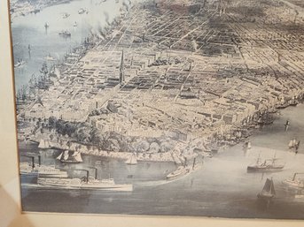 19 X 25 Framed Print Of Lower Manhattan Mid 1800s