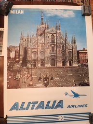 1960s Alitalia Milan Travel Poster