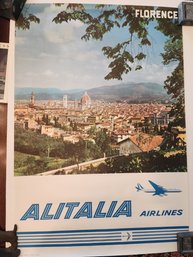 1960s Alitalia Florence Travel Poster