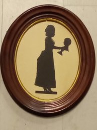 1700s Hand Made Wood Frame And Silhouette Art