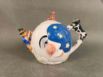 Dept 56 Story Book 'Hey Diddle Diddle' Hand Painted Tea Pot