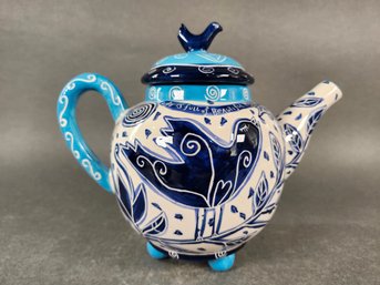 Handpainted Bluebird Teapot