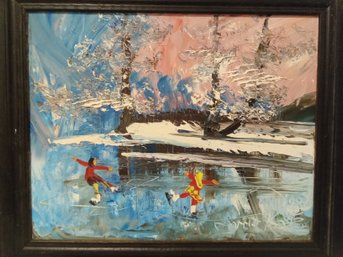 Vintage  1988 MORRIS KATZ OIL ON BOARD PAINTING