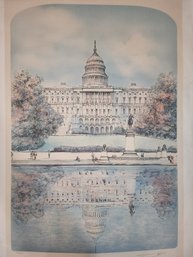 Artist Signed And Numbered Us Capitol Litho