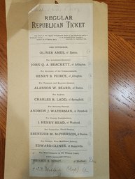 1887 Middlesex County Mass Republican Ballot