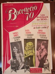 1970 Argentina Boccacio Movie Poster Sophia Loren!