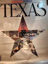 Vintage American Airlines Texas Poster 30 By 40