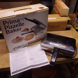Previously Used Prima Pizzelle Baker With Orig Box & Recipes With Instructions