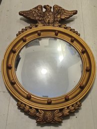 ANTIQUE  FEDERAL HAND CARVED AND PAINTED MIRROR